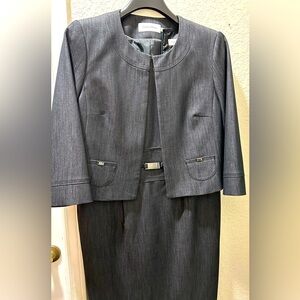 Women’s Calvin Klein Suit, worn once, sz 8, gray.